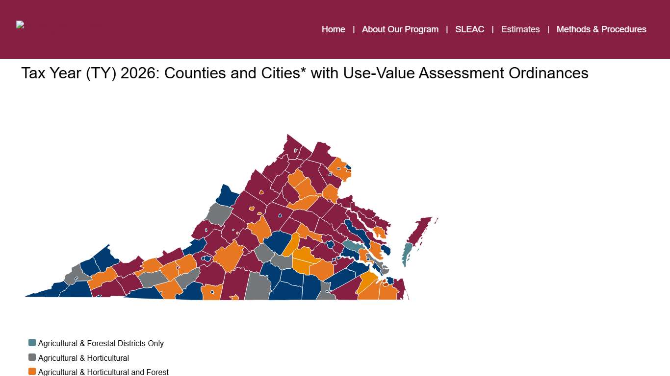 Estimates – Virginia Land Use Value Assessment